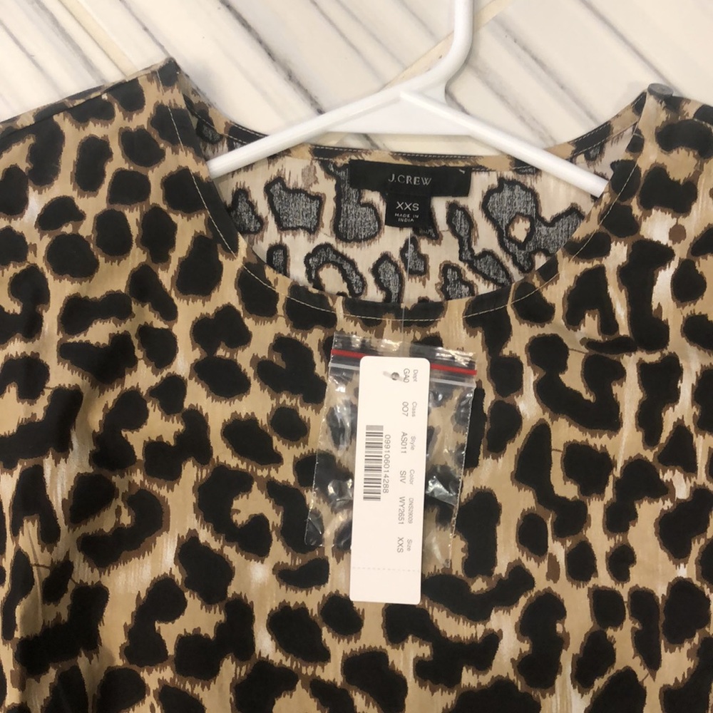 NWT J.Crew Leopard Ruffle Sleeve Top - Picture 4 of 4